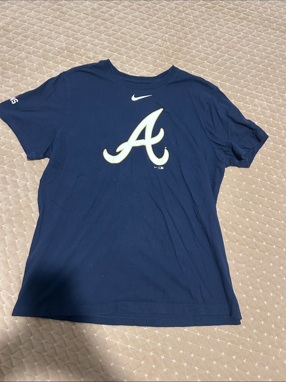 Nike Navy Tee with White Atlanta 'A' Logo